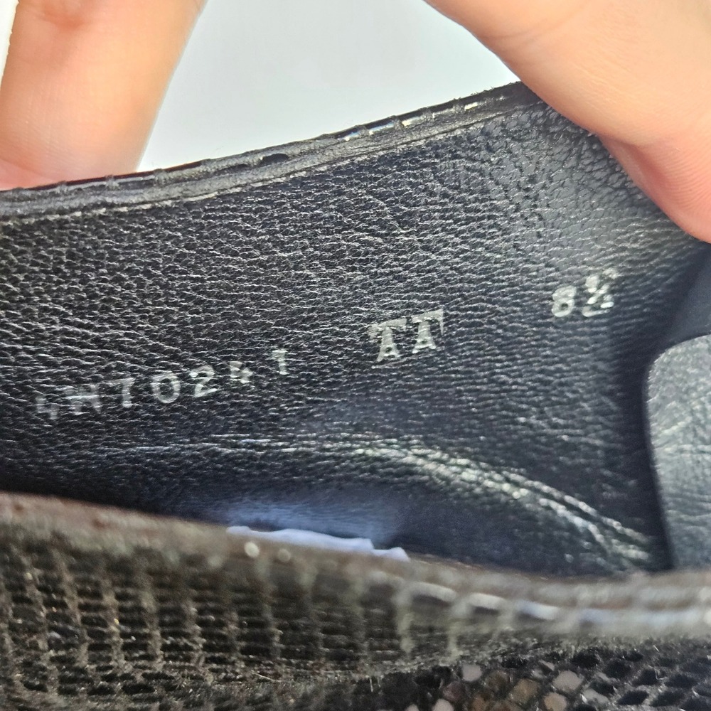 Stuart Weitzman Black Snake Embossed Leather Square Toe Block Heel Boots 8.5 AA - Picture 8 of 9
